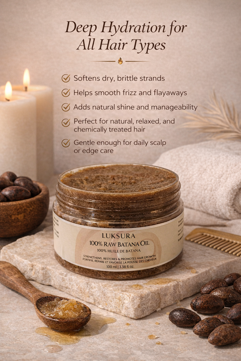 100% Raw Batana Oil for Hair Growth and Scalp Health