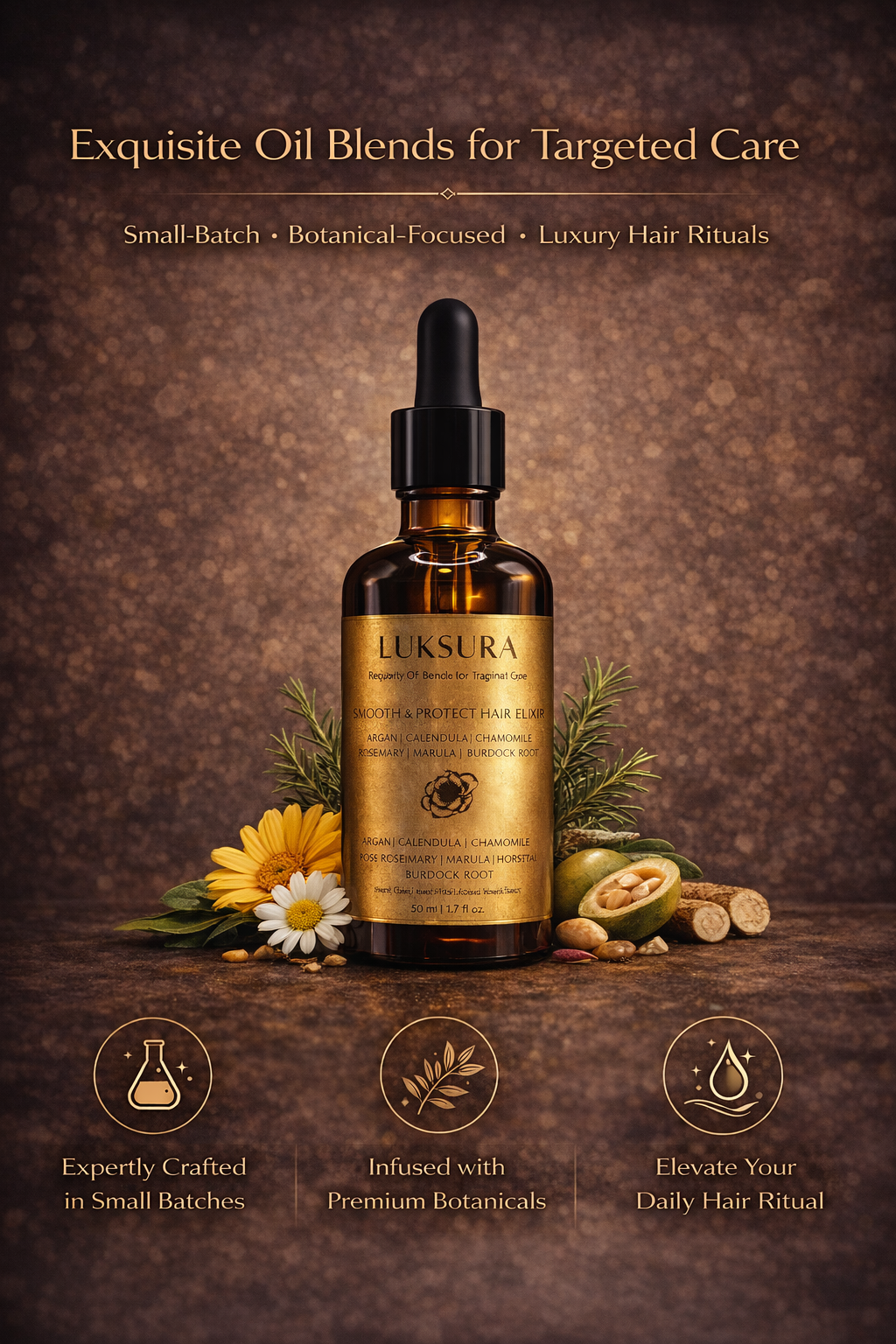 Smooth & Protect Elixir Nourishing Botanical Elixir for Strength, Shine, Hydration & Frizz Control