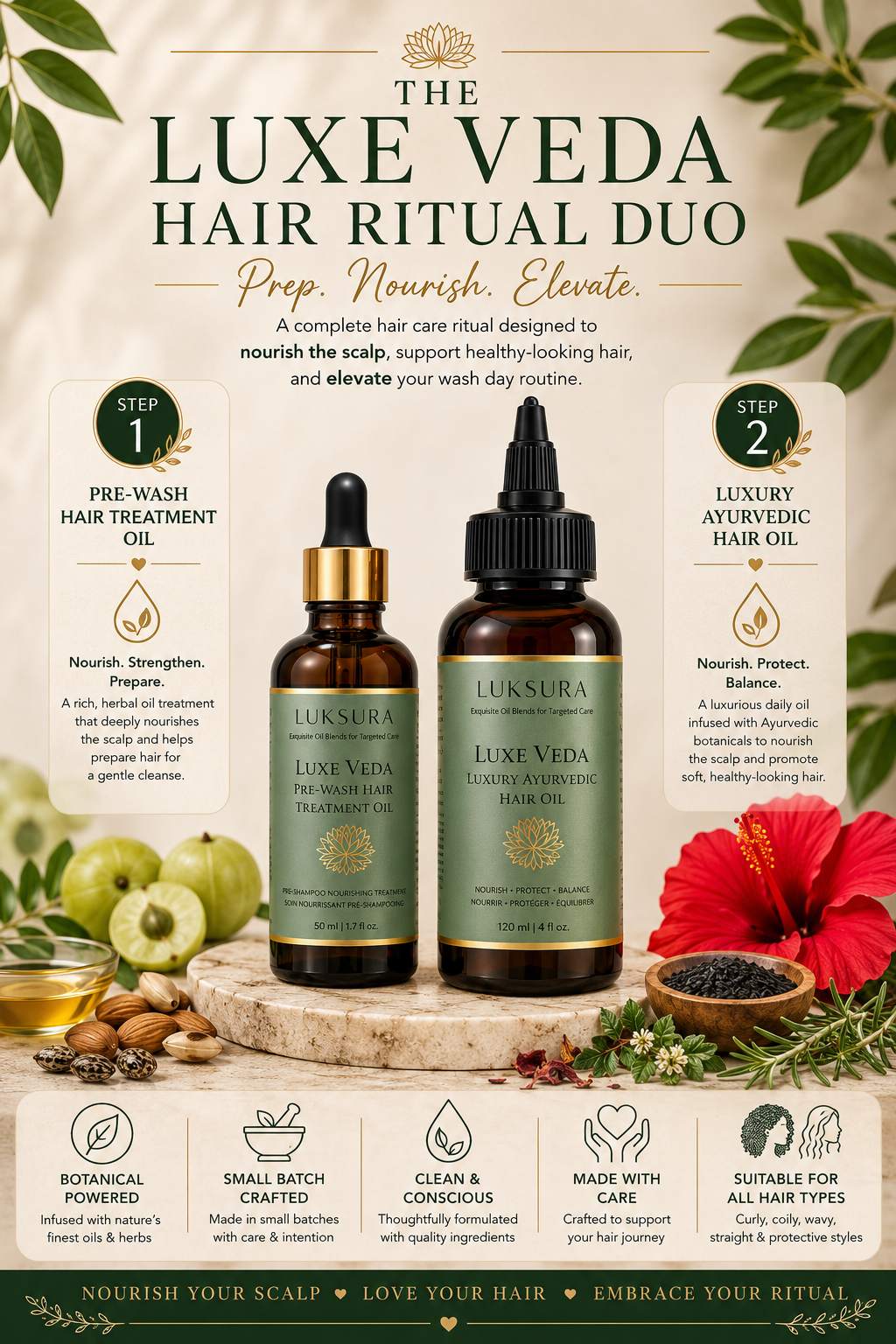 Luxe Veda Ayurvedic Hair Ritual Duo