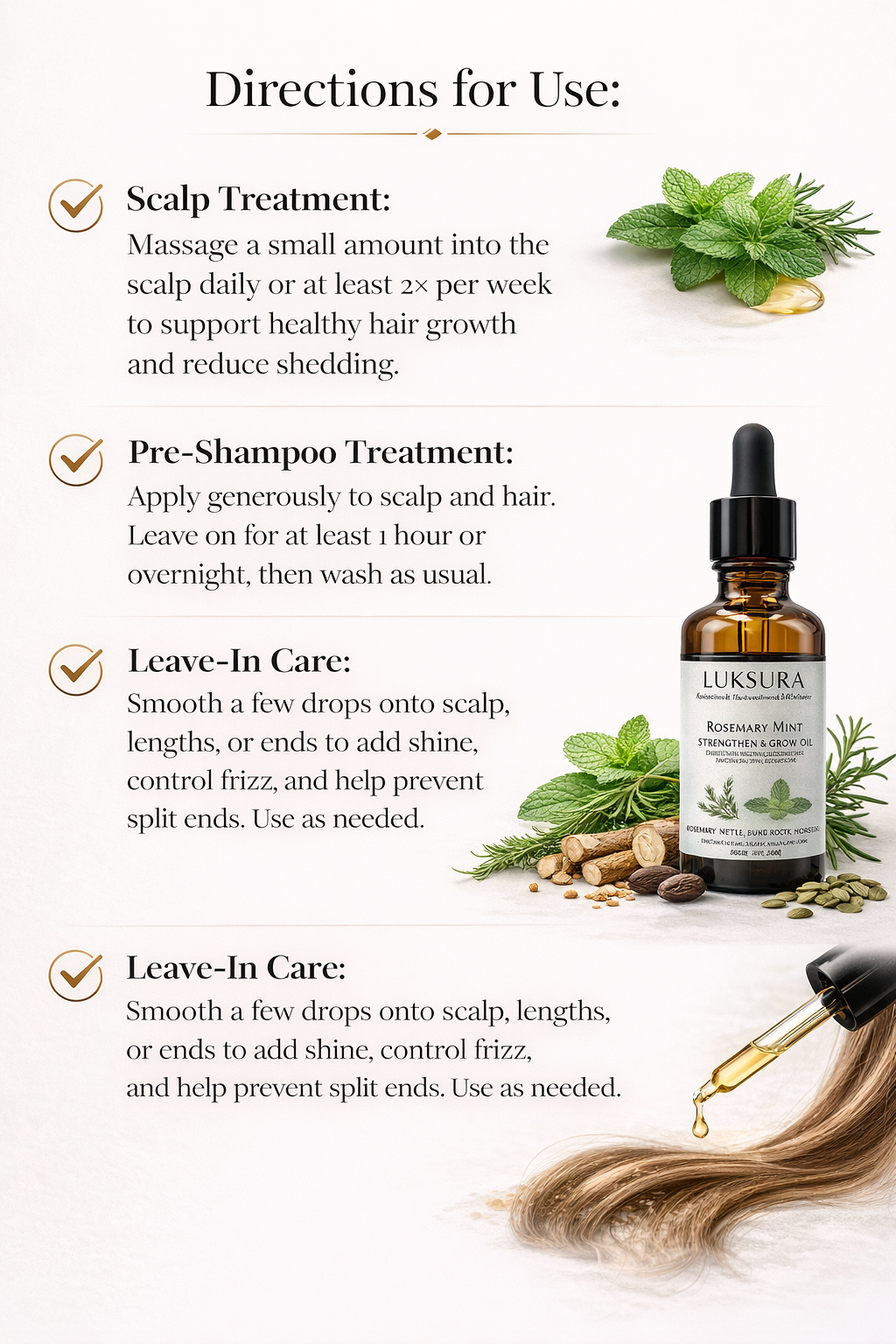 Rosemary Mint Strengthen & Grow Oil – Hair & Scalp Oil
