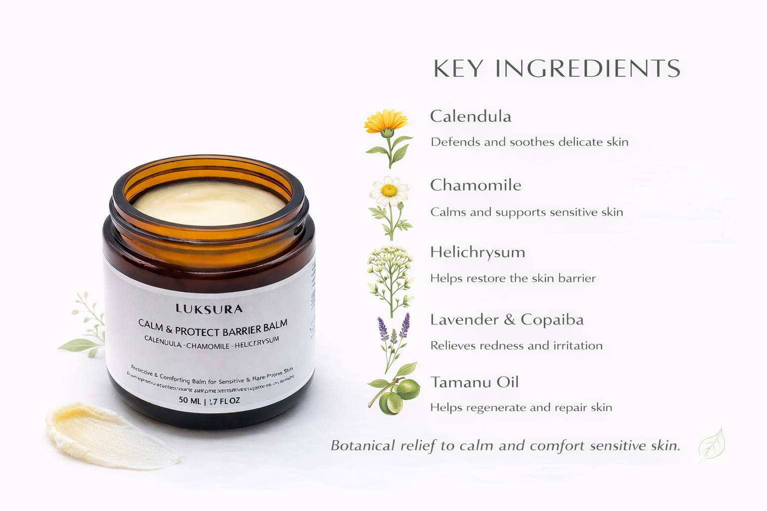 Calm and Protect Zinc Balm – Triple Flower Infusion for Hidradenitis Suppurativa-Soothing, Protection & Skin Repair