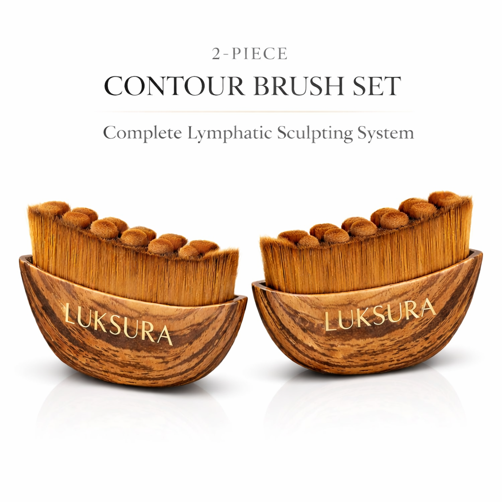 2-Piece Lymphatic Drainage Contour Facial Brush Set – Sculpt, Lift & Depuff
